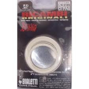 Blister 2 Guarnizioni + Filtrino + Guarnizione Imbuto Bialetti Brikka 4 Tz Originale