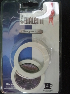 Blister 3 Guarnizioni + Filtrino Bialetti Musa Kitty Venus Mia 6 Tz