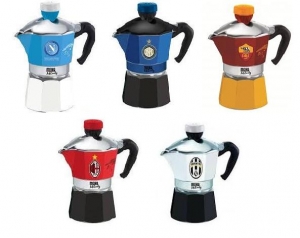 C.A.T. La Rifel S.A.S.  Caffettiera Moka Bialetti Melody del Napoli - Juve  - Inter - Roma - Milan 3 tazze * Prodotto Ufficiale *