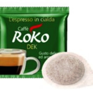 Cialde Caffè Roko in carta ESE 44mm miscela DEK gusto "Delicato e Aroma Ricco"