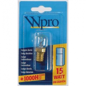 LAMPADINA FRIGORIFERO 15 W, E14 230-240V WHIRLPOOL ORIGINALE